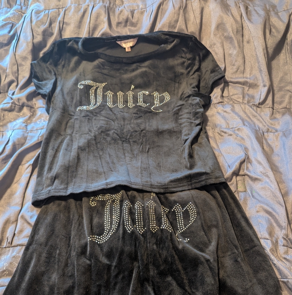 Juicy Couture Black Velour Set